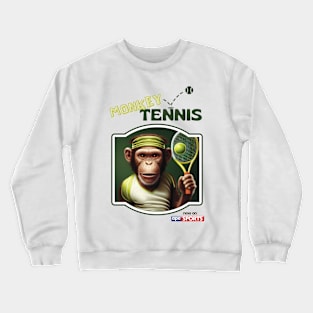 Monkey Tennis Funny Print Crewneck Sweatshirt